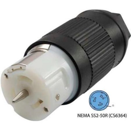 Conntek Conntek CS6364, 50-Amp CA-Standard Connector with NEMA CS6364 Female End, 3 Pole- 4 Wire CS6364